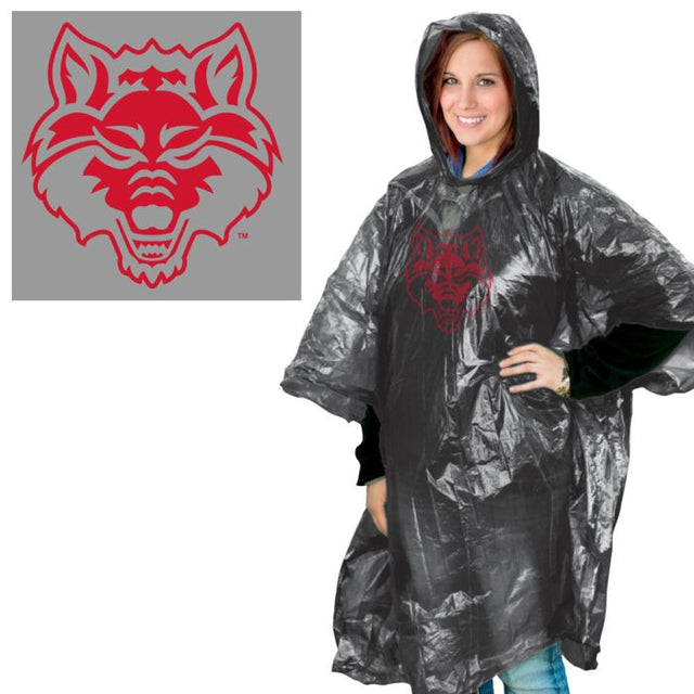 Poncho de lluvia de los Red Wolves del estado de Arkansas