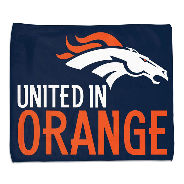 Toalla de los Denver Broncos, estilo rally, 15 x 18, a todo color