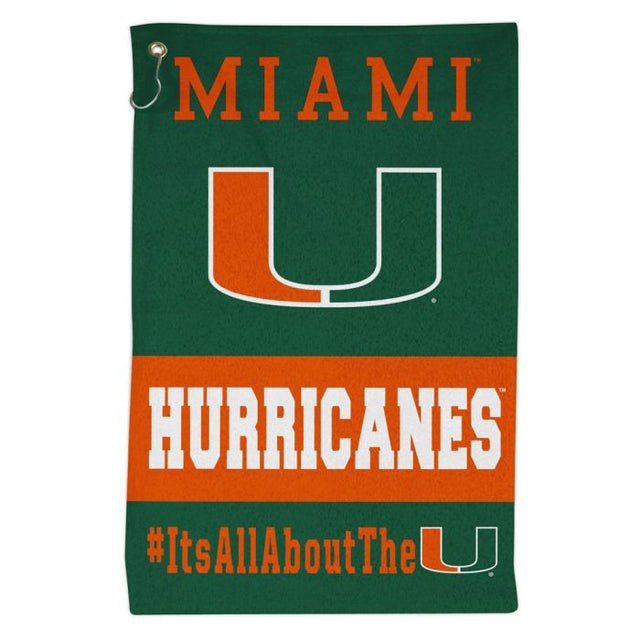 Toalla deportiva de 16 x 25 de los Miami Hurricanes