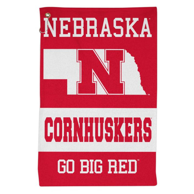 Toalla deportiva de 16 x 25 pulgadas con el lema de los Nebraska Cornhuskers