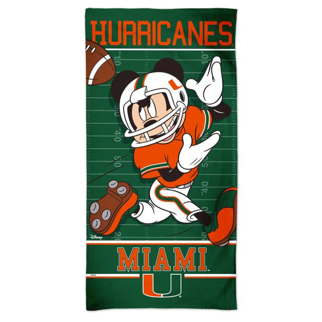 Toalla de playa Miami Hurricanes / Disney Spectra de 30" x 60"