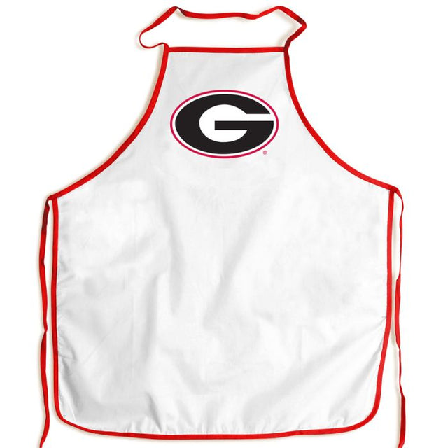 Delantal para barbacoa de los Georgia Bulldogs, color blanco