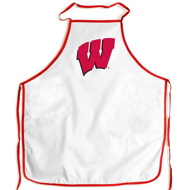 Delantal para barbacoa de Wisconsin Badgers, color blanco