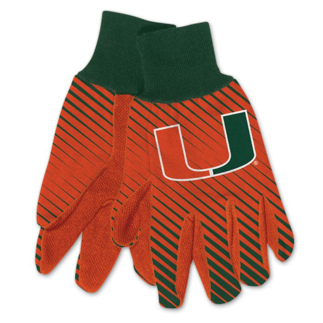 Guantes de dos tonos para adultos de los Miami Hurricanes