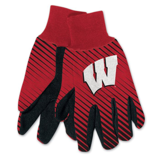 Guantes de dos tonos para adultos de Wisconsin Badgers