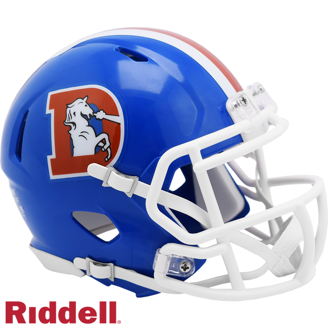 Casco de los Denver Broncos réplica Riddell Mini Speed ​​Style 1975-1996 T/B