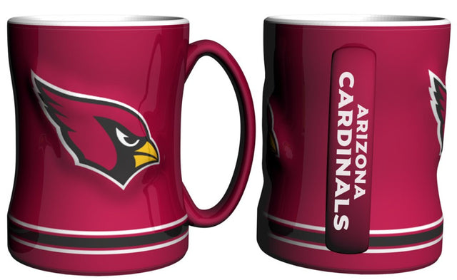 Taza de café de los Arizona Cardinals de 14 oz con el color del equipo de relevo esculpido