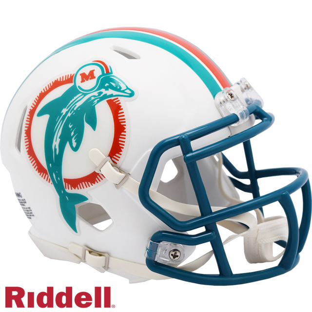 迈阿密海豚队头盔 Riddell 复制品迷你 Speed Style 1980-1996 T/B