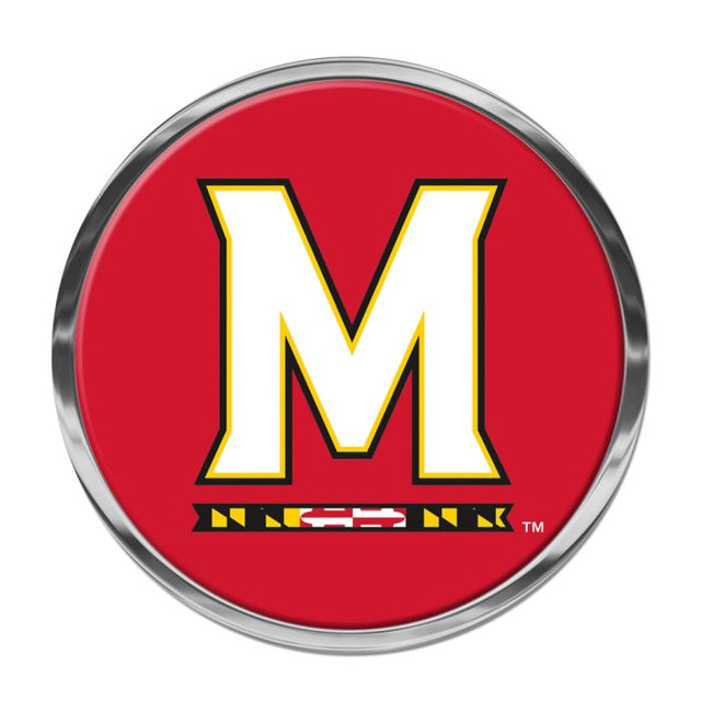 Emblema abovedado de metal cromado de Maryland Terrapins