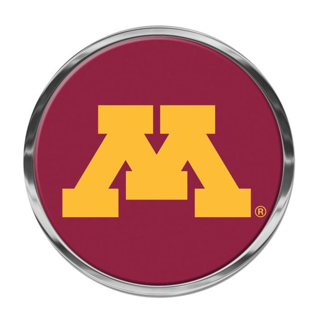 Emblema de metal cromado abovedado de los Minnesota Golden Gophers