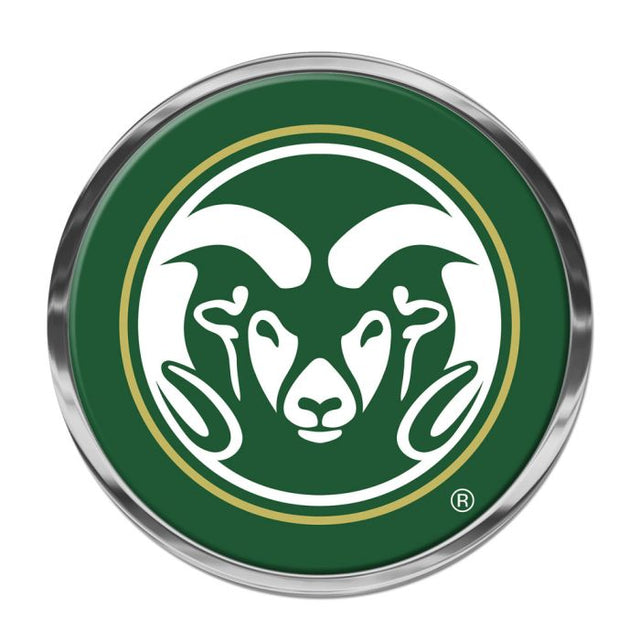 Emblema de metal cromado abovedado de los Colorado State Rams