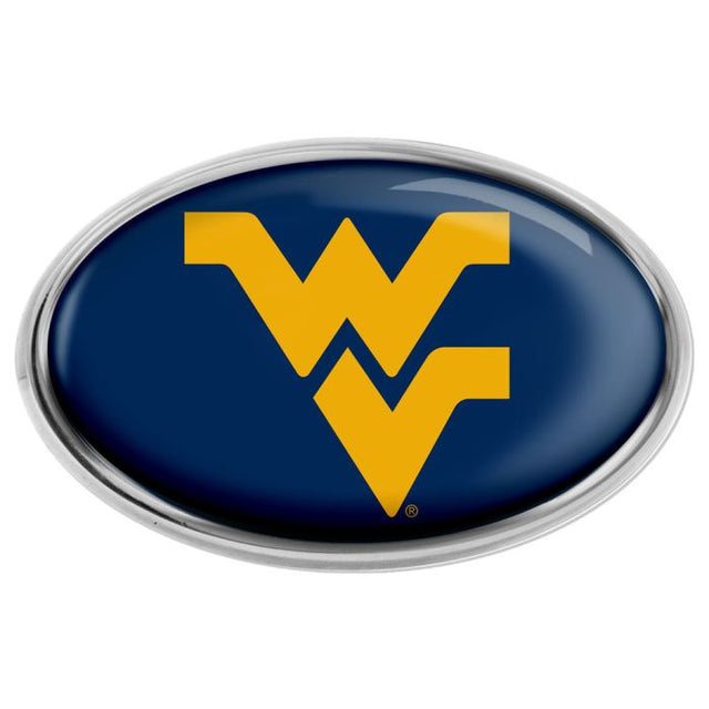 Emblema de metal cromado abovedado de los Mountaineers de West Virginia