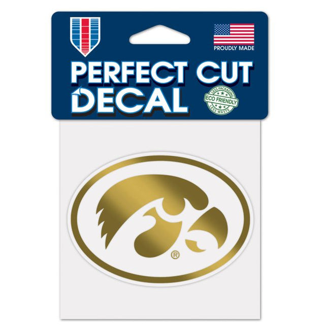 Iowa Hawkeyes GOLD Decal Metallic 4" x 4"