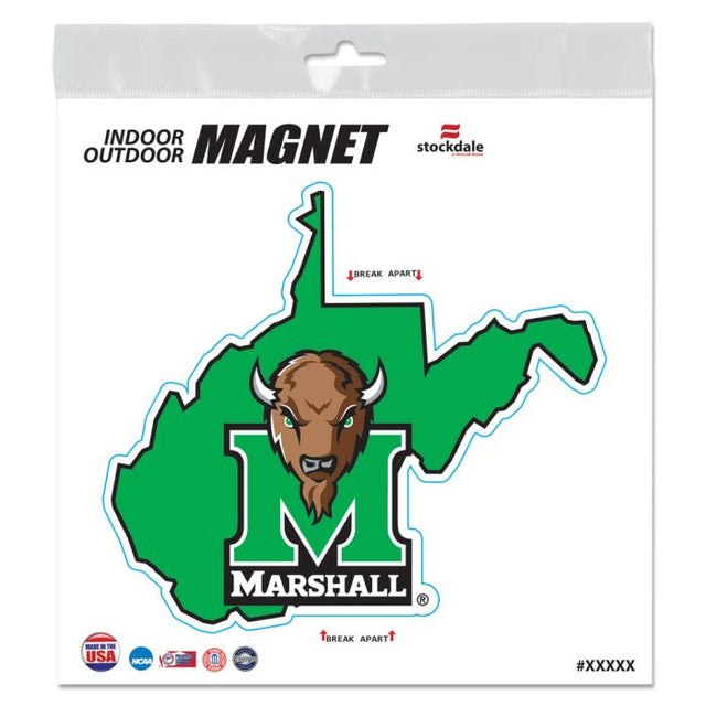 Marshall Thundering Herd STATE 户外磁铁 6 英寸 x 6 英寸