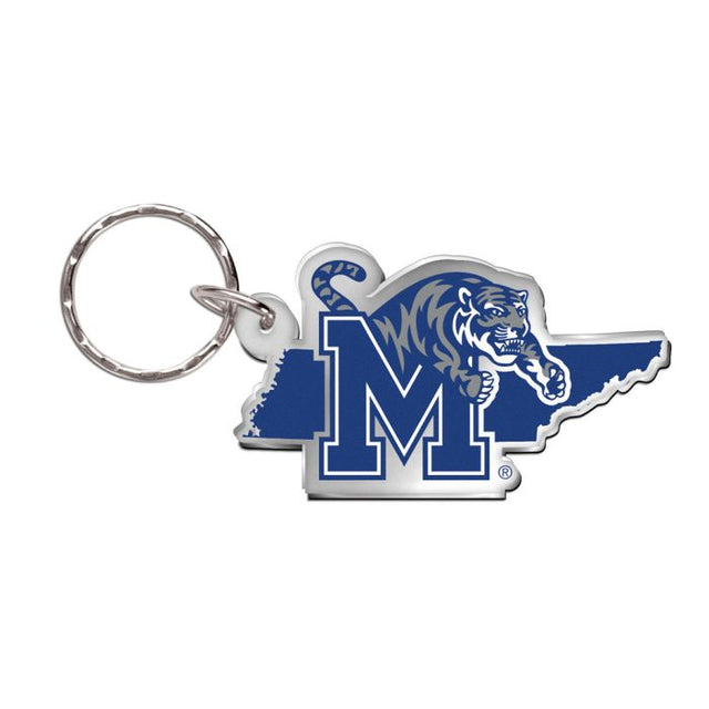 Llavero con forma de estado de los Memphis Tigers de forma libre