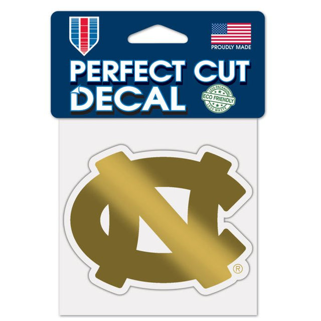 North Carolina Tar Heels GOLD Decal Metallic 4" x 4"