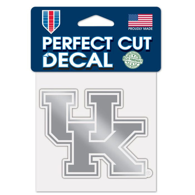 Kentucky Wildcats SILVER Decal Metallic 4" x 4"