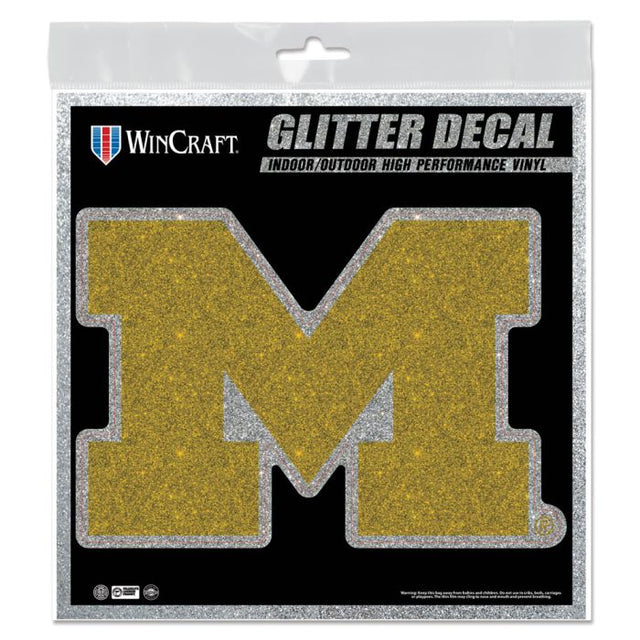 Michigan Wolverines Decal Glitter 6" x 6"