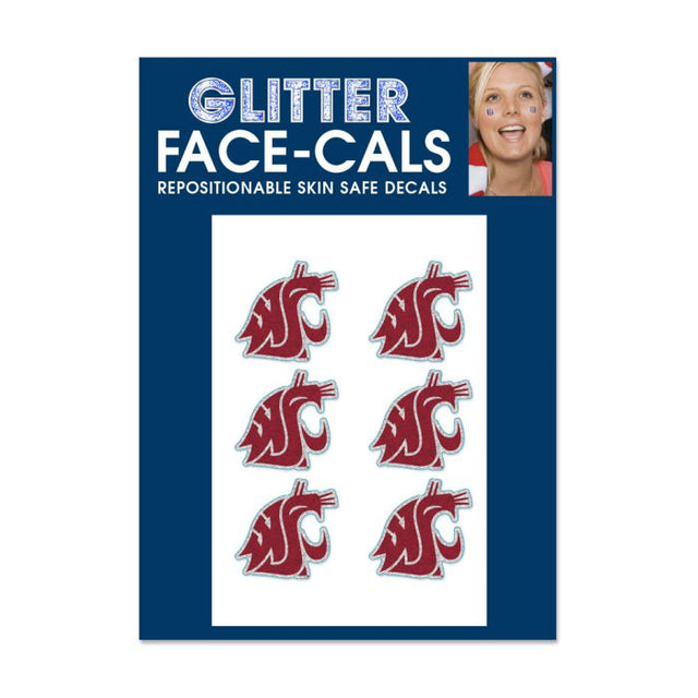 Washington State Cougars Glitter Tattoo 6 Pack