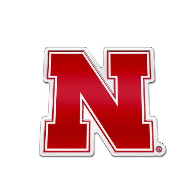 Insignia para automóvil de los Nebraska Cornhuskers con color