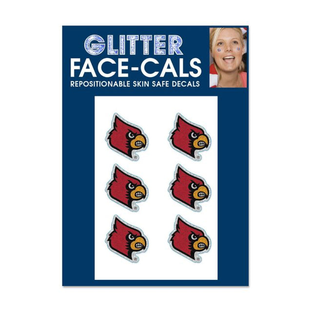 Louisville Cardinals Glitter Tattoo 6 Pack