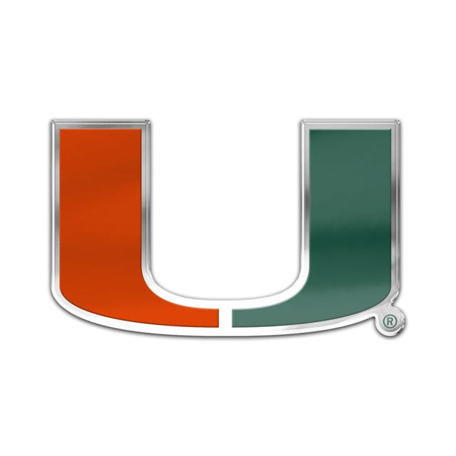 Insignia para auto de los Miami Hurricanes con color