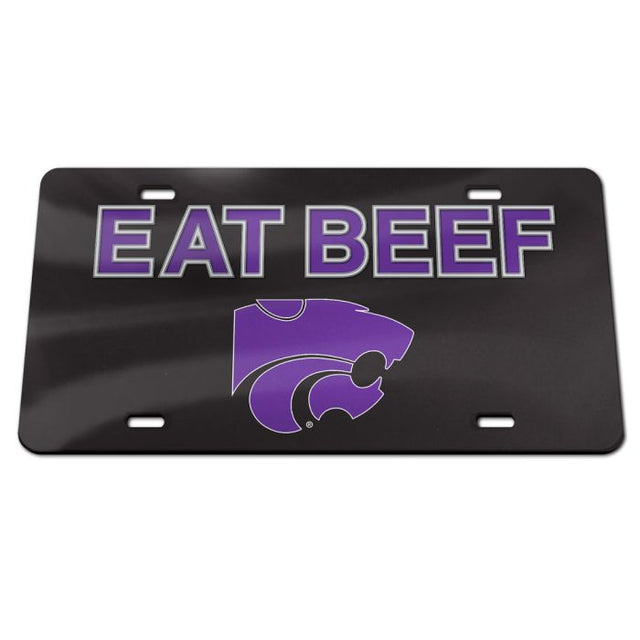 Kansas State Wildcats EAT BEEF Specialty Acrylic License Plate