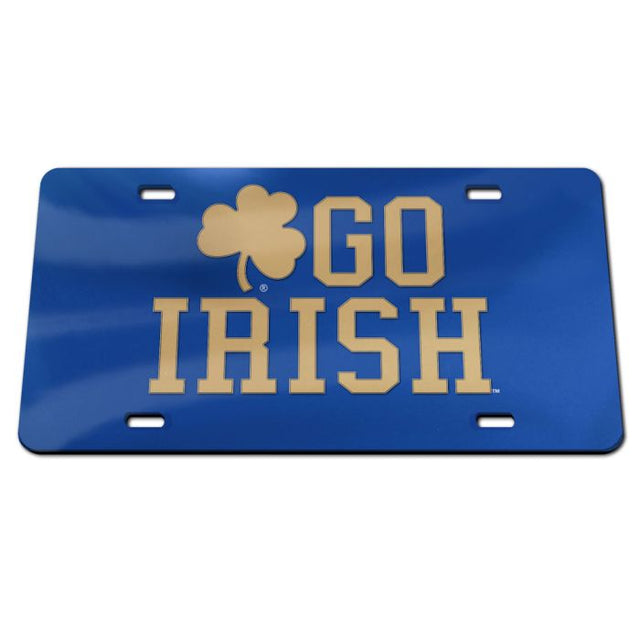 Notre Dame Fighting Irish GO IRISH Acrylic Classic License Plates