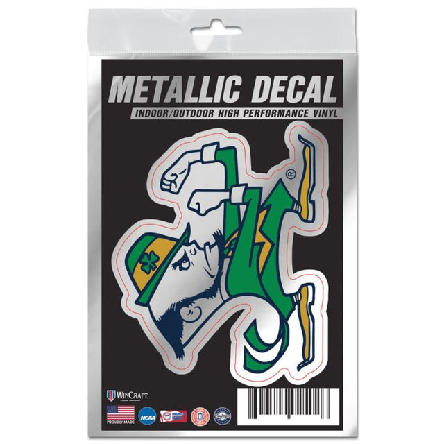 Notre Dame Fighting Irish LEPRECHAUN Decal Metallic 3" x 5"