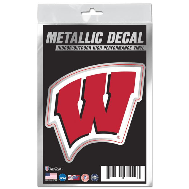 Wisconsin Badgers Decal Metallic 3" x 5"