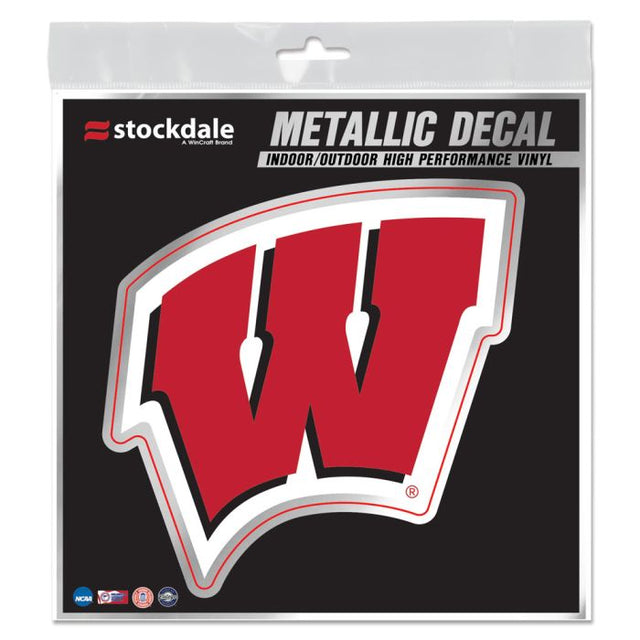 Wisconsin Badgers Decal Metallic 6" x 6"