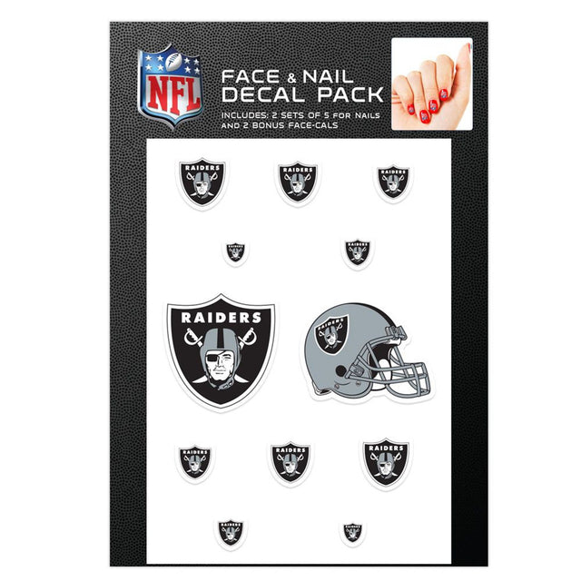 Calcomanías para uñas de los Raiders de Las Vegas