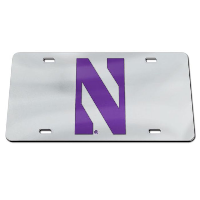 Placas de matrícula clásicas de acrílico de Northwestern Wildcats