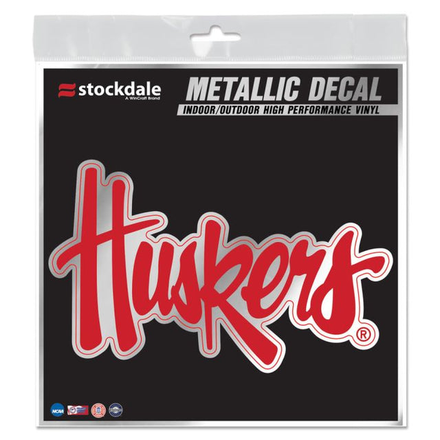 Nebraska Cornhuskers Decal Metallic 6" x 6"