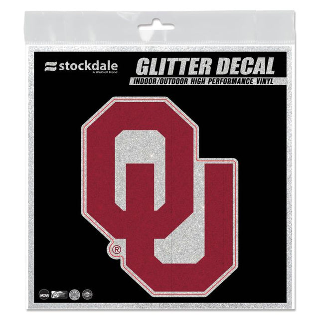 Oklahoma Sooners Decal Glitter 6" x 6"