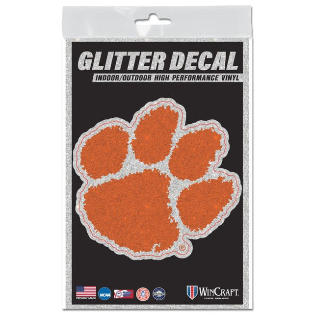 Calcomanía con brillantina de los Clemson Tigers de 3" x 5"