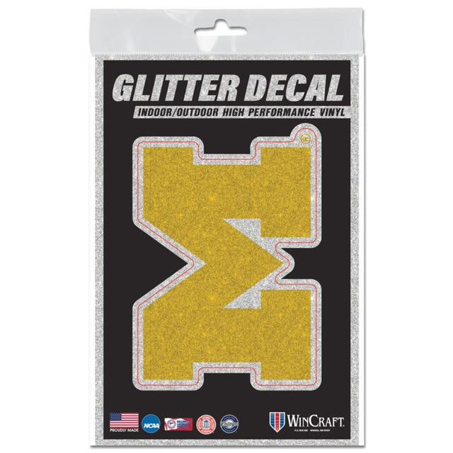 Michigan Wolverines Decal Glitter 3" x 5"