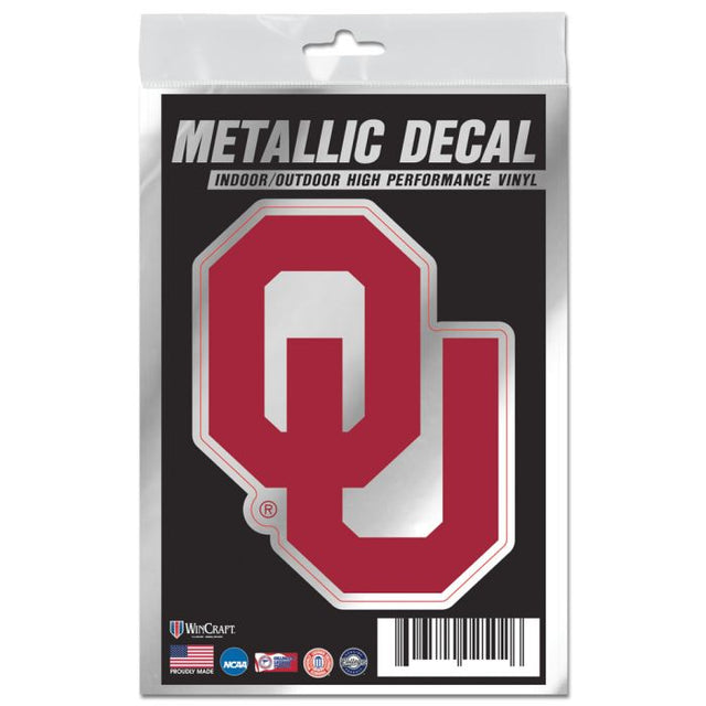 Calcomanía metálica de los Oklahoma Sooners de 3" x 5"