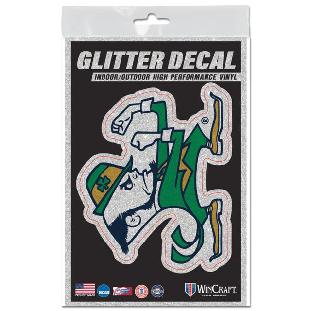 Notre Dame Fighting Irish LEPRECHAUN Decal Glitter 3" x 5"