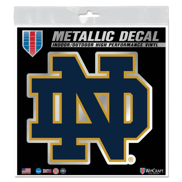 Notre Dame Fighting Irish INTERLOCKING ND Decal Metallic 6" x 6"