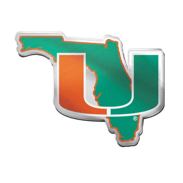 Emblema acrílico para automóvil con forma de estado de los Miami Hurricanes