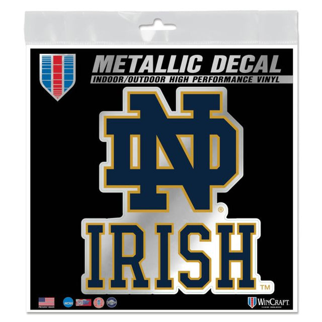 Notre Dame Fighting Irish N/D IRISH Decal Metallic 6" x 6"