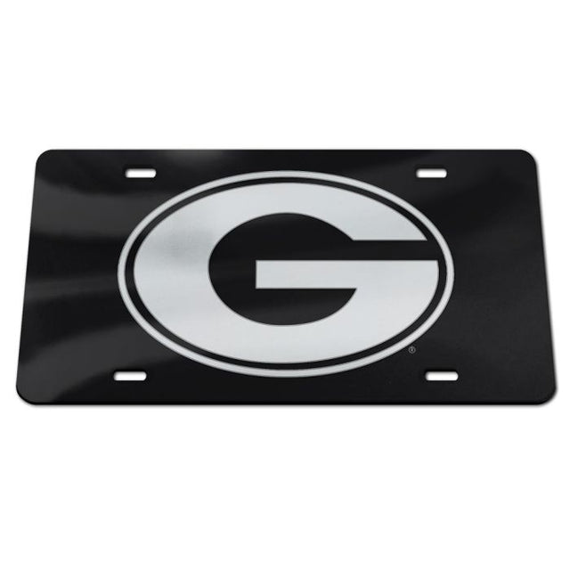 Matrícula especial de acrílico de Georgia Bulldogs en color NEGRO/PLATA