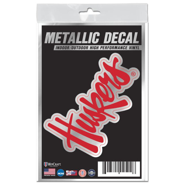 Nebraska Cornhuskers Decal Metallic 3" x 5"