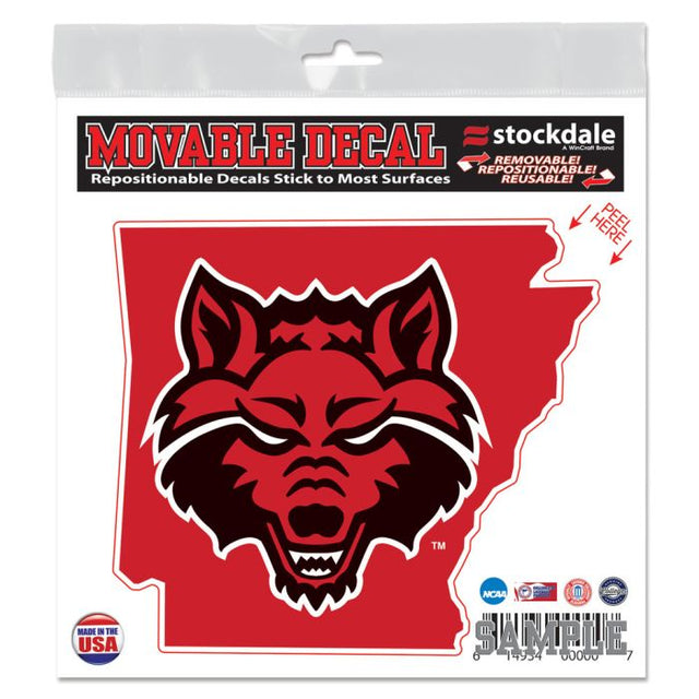 Calcomanía para todo tipo de superficies de Arkansas State Red Wolves, 6" x 6"