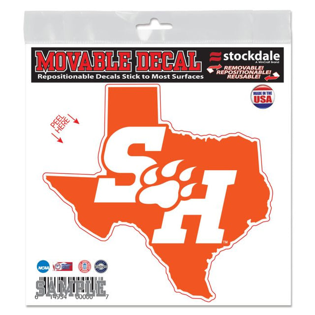 Calcomanía para todas las superficies con la palabra State Bearkats de Sam Houston, 6" x 6"