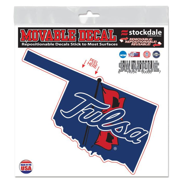 Tulsa Golden Hurricanes STATE SHAPE All Surface Decal 6" x 6"