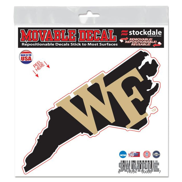 Wake Forest Demon Deacons STATE SHAPE All Surface Decal 6" x 6"