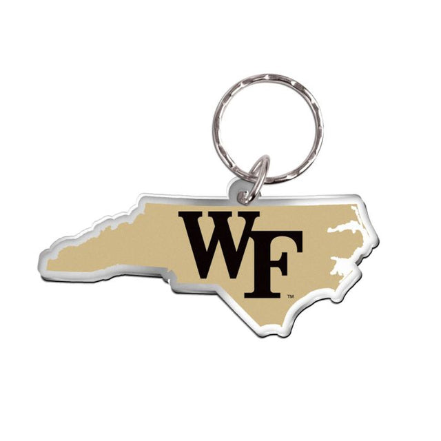 Wake Forest Demon Deacons STATE SHAPE Keychain Freeform