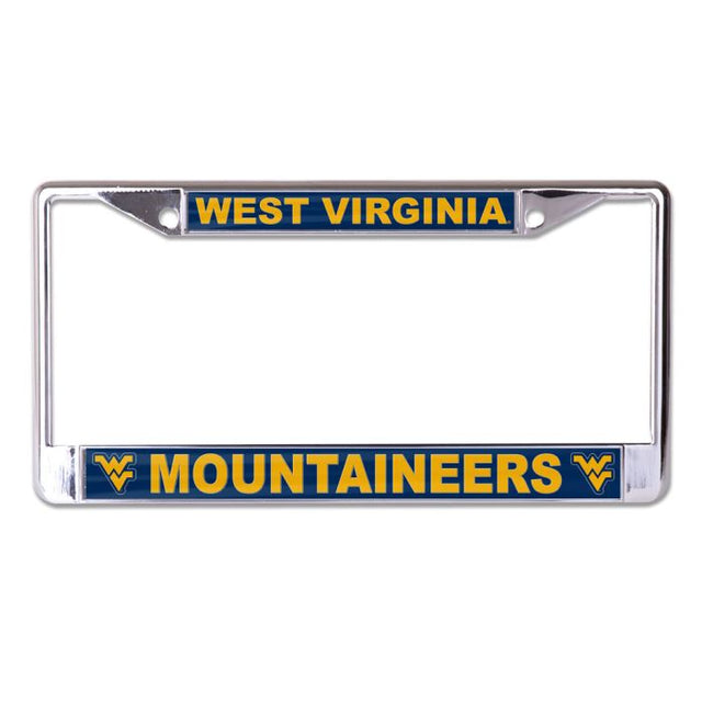 Marco de licencia de West Virginia Mountaineers impreso en talla S/L